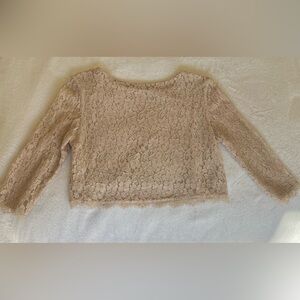 Aritzia Lace Blouse | Blush Cream | M